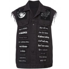  Juice Wrld Denim Patch Black Vest